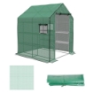 COPERTURA PE PER SERRA DA GIARDINO CON PORTA A CERNIERA E FINESTRE, 140X143X190CM, VERDE