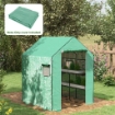COPERTURA PE PER SERRA DA GIARDINO CON PORTA A CERNIERA E FINESTRE, 140X143X190CM, VERDE