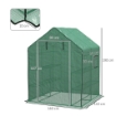 COPERTURA PE PER SERRA DA GIARDINO CON PORTA A CERNIERA E FINESTRE, 140X143X190CM, VERDE