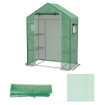 COPERTURA PE PER SERRA DA GIARDINO CON PORTA A CERNIERA E FINESTRE, 140X73X190CM, VERDE