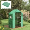 COPERTURA PE PER SERRA DA GIARDINO CON PORTA A CERNIERA E FINESTRE, 140X73X190CM, VERDE