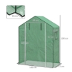 COPERTURA PE PER SERRA DA GIARDINO CON PORTA A CERNIERA E FINESTRE, 140X73X190CM, VERDE