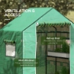 COPERTURA PE PER SERRA DA GIARDINO CON PORTA A CERNIERA E FINESTRE, 140X73X190CM, VERDE