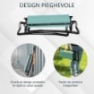 OUTSUNNY SEDIA INGINOCCHIATOIO DA GIARDINO PIEGHEVOLE IN ACCIAIO CON CUSCINETTO IN GOMMAPIUMA 58X28X49CM