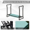 OUTSUNNY SEDIA INGINOCCHIATOIO DA GIARDINO PIEGHEVOLE IN ACCIAIO CON CUSCINETTO IN GOMMAPIUMA 58X28X49CM