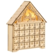 HOMCOM CALENDARIO DELL'AVVENTO IN LEGNO CON 24 CASSETTI E PRESEPE INTAGLIATO 26.6X6X30CM - LEGNO