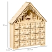 HOMCOM CALENDARIO DELL'AVVENTO IN LEGNO CON 24 CASSETTI E PRESEPE INTAGLIATO 26.6X6X30CM - LEGNO