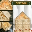 HOMCOM CALENDARIO DELL'AVVENTO IN LEGNO CON 24 CASSETTI E PRESEPE INTAGLIATO 26.6X6X30CM - LEGNO