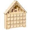 HOMCOM CALENDARIO DELL'AVVENTO IN LEGNO CON 24 CASSETTI E PRESEPE INTAGLIATO 26.6X6X30CM - LEGNO
