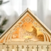 HOMCOM CALENDARIO DELL'AVVENTO IN LEGNO CON 24 CASSETTI E PRESEPE INTAGLIATO 26.6X6X30CM - LEGNO