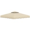 OUTSUNNY TETTUCCIO DI RICAMBIO PER GAZEBO DA GIARDINO 3X3M CON TETTO A 2 LIVELLI IN POLIESTERE BEIGE