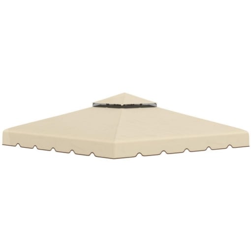 OUTSUNNY TETTUCCIO DI RICAMBIO PER GAZEBO DA GIARDINO 3X3M CON TETTO A 2 LIVELLI IN POLIESTERE BEIGE