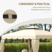 OUTSUNNY TETTUCCIO DI RICAMBIO PER GAZEBO DA GIARDINO 3X3M CON TETTO A 2 LIVELLI IN POLIESTERE BEIGE