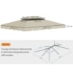 OUTSUNNY TETTUCCIO DI RICAMBIO PER GAZEBO DA GIARDINO 3X4M CON TETTO A 2 LIVELLI IN POLIESTERE BEIGE