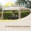 OUTSUNNY TETTUCCIO DI RICAMBIO PER GAZEBO DA GIARDINO 3X4M CON TETTO A 2 LIVELLI IN POLIESTERE BEIGE