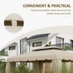 OUTSUNNY TETTUCCIO DI RICAMBIO PER GAZEBO DA GIARDINO 3X4M CON TETTO A 2 LIVELLI IN POLIESTERE BEIGE