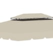 OUTSUNNY TETTUCCIO DI RICAMBIO PER GAZEBO DA GIARDINO 3X4M CON TETTO A 2 LIVELLI IN POLIESTERE BEIGE