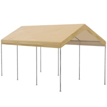 GAZEBO TENDONE DA GIARDINO AD ALTEZZA REGOLABILE IN ACCIAIO 600X295X265-310 CM BEIGE