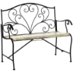 PANCHINA DA GIARDINO IN FERRO STILE VINTAGE 2 POSTI 100X 50 X 88 CM NERO