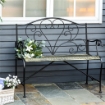 PANCHINA DA GIARDINO IN FERRO STILE VINTAGE 2 POSTI 100X 50 X 88 CM NERO