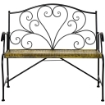 PANCHINA DA GIARDINO IN FERRO STILE VINTAGE 2 POSTI 100X 50 X 88 CM NERO