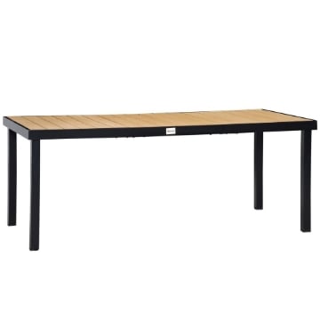 TAVOLO DA GIARDINO PER 8 PERSONE IN ALLUMINIO E PLASTICA 190X90X74 CM NERO