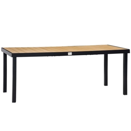 TAVOLO DA GIARDINO PER 8 PERSONE IN ALLUMINIO E PLASTICA 190X90X74 CM NERO
