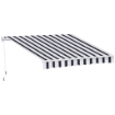 TENDA DA SOLE AVVOLGIBILE A PARETE MANUALE 2.5 X 2 MT RIGHE BLU E BIANCHE