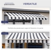 TENDA DA SOLE AVVOLGIBILE A PARETE MANUALE 2.5 X 2 MT RIGHE BLU E BIANCHE