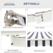 TENDA DA SOLE AVVOLGIBILE A PARETE MANUALE 2.5 X 2 MT RIGHE BLU E BIANCHE