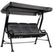 DONDOLO DA GIARDINO PER 3 PERSONE CON TETTUCCIO REGOLABILI 200X120X170CM NERO