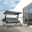 DONDOLO DA GIARDINO PER 3 PERSONE CON TETTUCCIO REGOLABILI 200X120X170CM NERO
