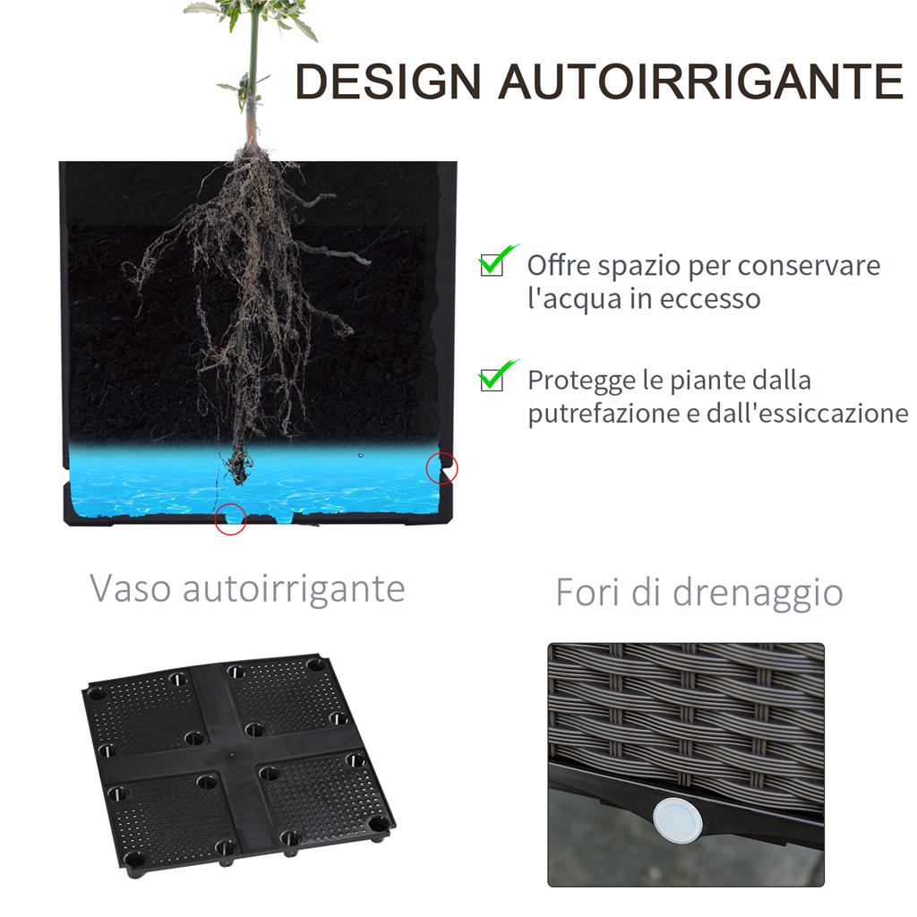 Tramontina Fioriera Autoirrigante 800 Ml – Con Indicatore Di Livello, Grigia, Per Interni/Esterni - 6