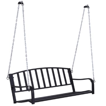 ALTALENA DA GIARDINO A DONDOLO SOSPESO 127 X 60 X 47 CM IN METALLO NERO