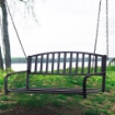 ALTALENA DA GIARDINO A DONDOLO SOSPESO 127 X 60 X 47 CM IN METALLO NERO