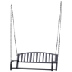 ALTALENA DA GIARDINO A DONDOLO SOSPESO 127 X 60 X 47 CM IN METALLO NERO