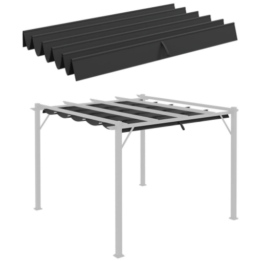 TETTUCCIO DI RICAMBIO PER GAZEBO DA GIARDINO 3X3 M CON 10 FORI, COPERTURA IN POLIESTERE, GRIGIO