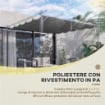 TETTUCCIO DI RICAMBIO PER GAZEBO DA GIARDINO 3X3 M CON 10 FORI, COPERTURA IN POLIESTERE, GRIGIO