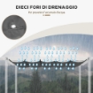 TETTUCCIO DI RICAMBIO PER GAZEBO DA GIARDINO 3X3 M CON 10 FORI, COPERTURA IN POLIESTERE, GRIGIO