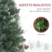 ALBERO DI NATALE ARTIFICIALE DA 180CM CON PIGNE, 618 RAMI E BASE IN METALLO, VERDE