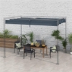 COPERTURA PER GAZEBO PERGOLA CON 8 FORI DI DRENAGGIO, IN POLIESTERE UV30+, 286X245 CM, GRIGIO SCURO