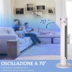 VENTILATORE A TORRE 45W A 4 MODALITÀ E 3 VELOCITÀ CON TIMER DA 12H, IN ABS E ALLUMINIO, Ø31.5X93 CM, BIANCO