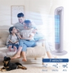 VENTILATORE A TORRE OSCILLANTE DA 45W A 3 VELOCITÀ, VENTILATORE A COLONNA IN PLASTICA ABS, 27X27X75 CM, BIANCO