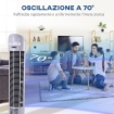 VENTILATORE A TORRE OSCILLANTE DA 45W A 3 VELOCITÀ, VENTILATORE A COLONNA IN PLASTICA ABS, 27X27X75 CM, BIANCO