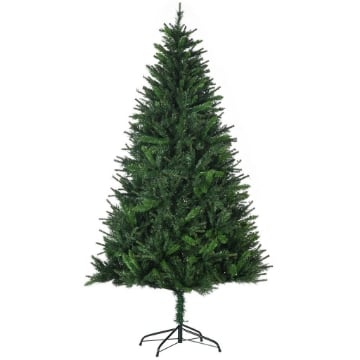 ALBERO DI NATALE ARTIFICIALE 180CM CON 786 RAMI, 2 SEZIONI E BASE IN METALLO, VERDE