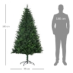 ALBERO DI NATALE ARTIFICIALE 180CM CON 786 RAMI, 2 SEZIONI E BASE IN METALLO, VERDE