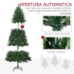 ALBERO DI NATALE ARTIFICIALE 180CM CON 786 RAMI, 2 SEZIONI E BASE IN METALLO, VERDE
