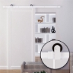 KIT PER PORTA SCORREVOLE CON BINARIO 183CM, ROTELLE E MINUTERIA INCLUSA, BIANCO