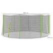 RETE DI PROTEZIONE PER TRAMPOLINI A 8 PALI CON INGRESSO CON CERNIERA, IN PE, Ø366X180 CM, NERO E VERDE