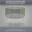RETE DI PROTEZIONE PER TRAMPOLINI A 8 PALI CON INGRESSO CON CERNIERA, IN PE, Ø366X180 CM, NERO E VERDE